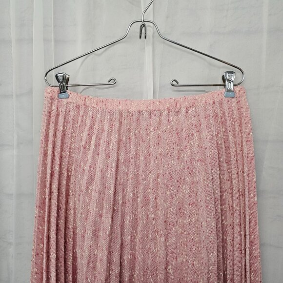 Vintage Leslie Fay Skirt Pleated Pink Twee Coquette Retro L - Picture 2 of 9